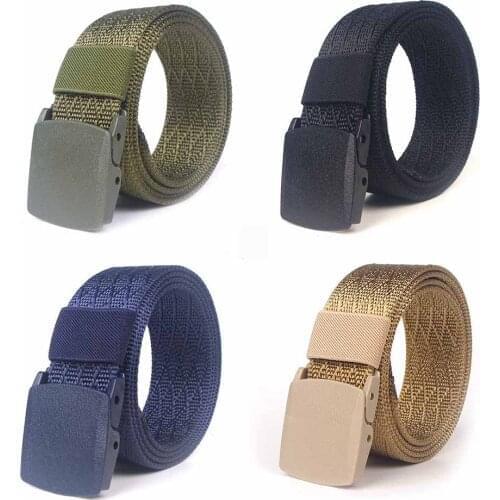 120cm Nylon Adjustable Military Men Women Belt Outdoor Travel Unisex Durable Tactical Waist Belt With Plastic Buckle For Pants