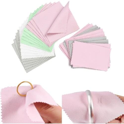 10/20/50Pcs Polish Cleaning Polishing Cloth Soft Wiping Cloth for Silver Gold Platinum Jewelry Anti Tarnish Jewelry Tools