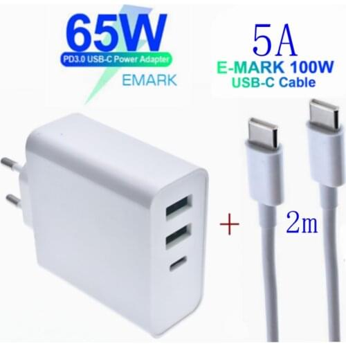 65W USB Type C PD Fast Wall Charger QC3.0 Laptop Adapte 20V 3.25A 45W For Macbook Air Pro ASUS/DELL/HP For iPhone/Samsung/Xiaomi