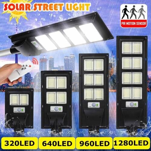 LED Solar Lamp Wall Street Light Super Bright Radar PIR Motion Sensor Security Lamp with Remote Control for Outdoor or Garden
