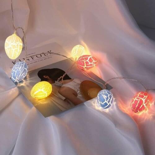 LED Light Egg-Shaped Fancy Lantern Decorative String Crack Transparent Lights Festival Decorations For Easter Christmas