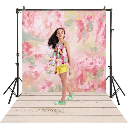 Traditional Studio Backdrop Watercolor Painting Pink Floral Photography Polyester Back Drops Baby Kid Portrait Booth Background