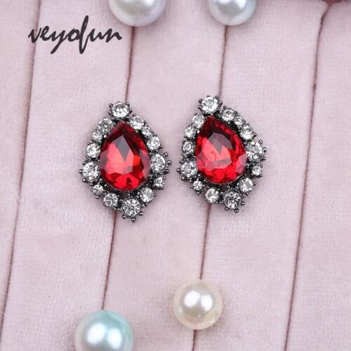 Veyofun Classic Crystal Stud Earrings Trendy Elegent Lady Earrings for Women Fashion Jewelry Gift Wholesale New