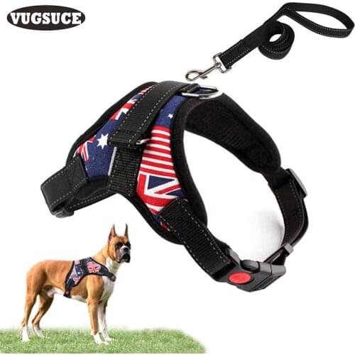 VUGSUCE Foam Mesh Dog Harness Leash Set Adjustable Puppy Dog Pet Chest Traps Rope Leads for Small Medium Large Dogs Pet Supplies