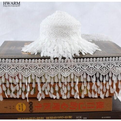 High quality 10 yards Lace Ribbon Tape Width 88MM Trim Fabric DIY Embroidered Net Cord For Sewing Decoration african lace fabric