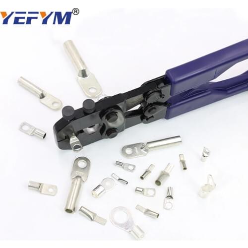YE-120T Crimping Tools Bare Termianl DT/SC/OT/UT Can Screw Adjustable 8 Gears Size Range 10-120mm2 high strength Cable Pliers