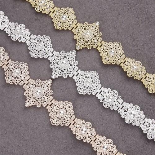 2021 Jul Moroccan Algeria Chic Caftan wedding gold and silver color Metal Luxury belt for Women Belt Chain Adjustable Length