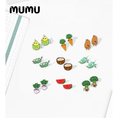 2021 New Vegetable Stud Earring Pod Potato Corn Epoxy Jewelry Resin Acrylic Earrings Handmade Gifts Girl