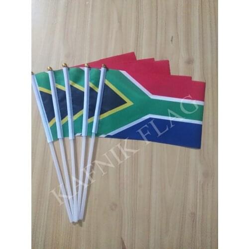 KAFNIK,5pcs South Africa flag hand wave flags 14 * 21CM free shipping