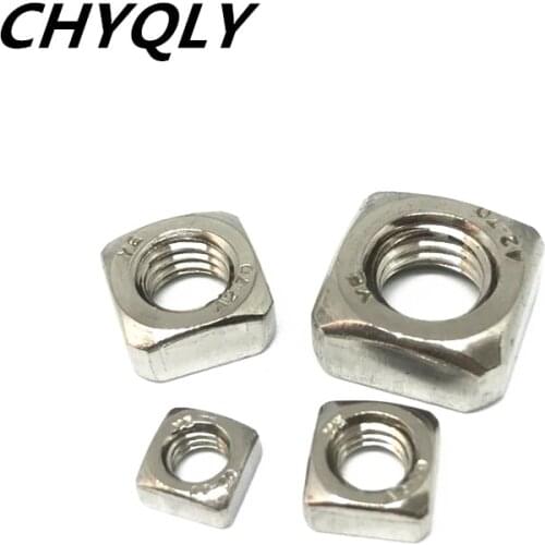 50pcs M3 M4 M5 M6 M8 M10 M13 High Quality Metric Thread 304 Stainless Steel A2-70 Square Nut