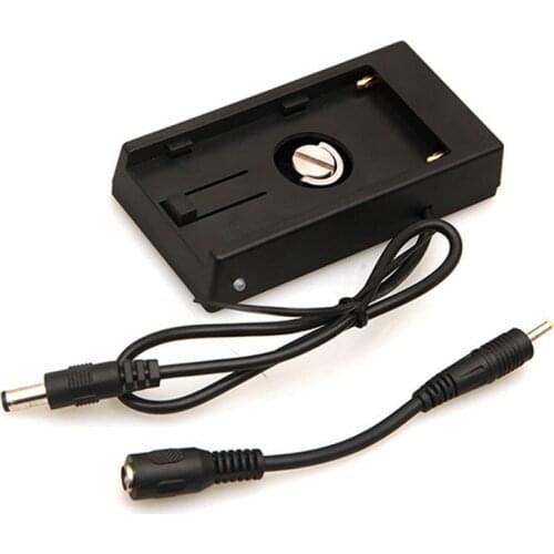 Camera Battery Adapter Buckle Plate with 7.4V DC Plug for Sony NP-F Series NP-F970 F960 F770 F750 F570