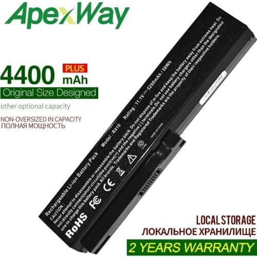 ApexWay 4400mAh Laptop Battery For Fujitsu R410 R510 R560 SW8-3S4400-B1B1 3UR18650-2-T0144 SQU-804 SQU-805 SQU-807 SQU-904