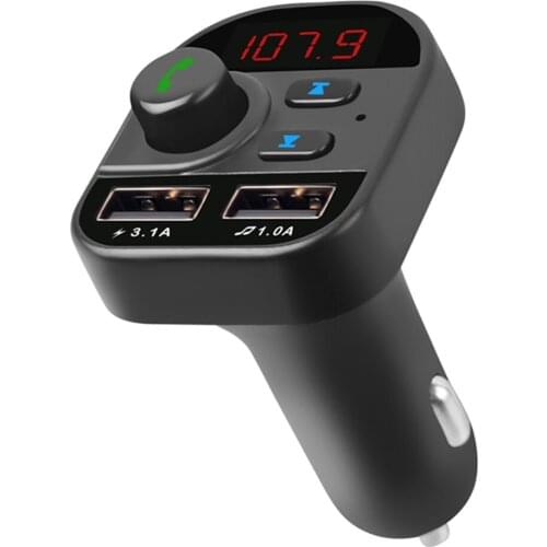 Bluetooth 5.1 Car Kit Handsfree FM Transmitter Radio MP3 Player 2 USB Port