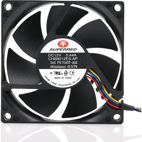 For Superred CHB8012ES-AP 8020 8CM 12V 0.44A Four-Wire Temperature Control PWM Chassis CPU Fan