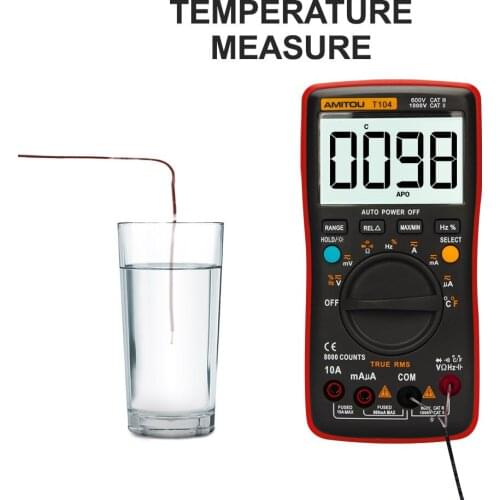 T104 Intelligent Protection Digital Multimeter AC/DC Ammeter Voltmeter Auto Multimetro Temperature Resistance Capacitance Tester