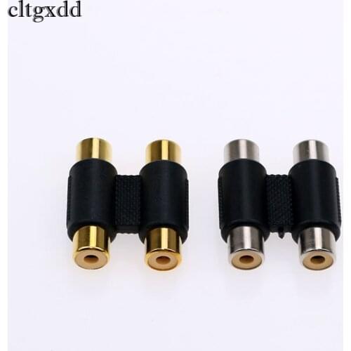Cltgxdd 2PCS New Useful Dual RCA Joiner Coupler Plug Single RCA Female to Female Audio Video AV Cable Adaptor Connector