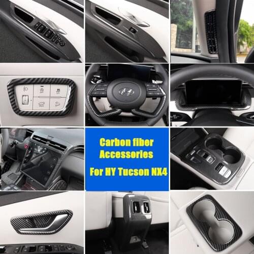 For Hyundai Tucson NX4 2021 2022 Interior Carbon fiber Whole Interior Accessoires ABS Decoration Cover Trim