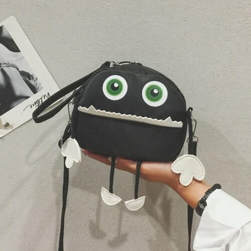 Hot Harajuku Casual Mini Small Square Bag For Teen Girl Personality Funny Crossbody Bag Women Cute Cartoon Canvas Shoulder Bag