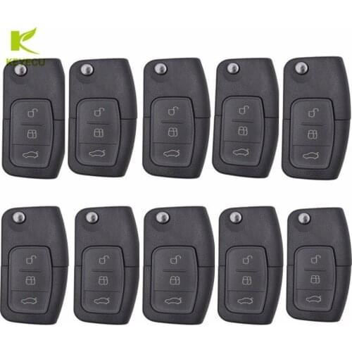 KEYECU 10PCS Remote Key Fob 3 Button 433MHz With 4D60 Chip for Ford Focus Monde Fiesta Galaxy C/S Max Uncut HU101 Blade
