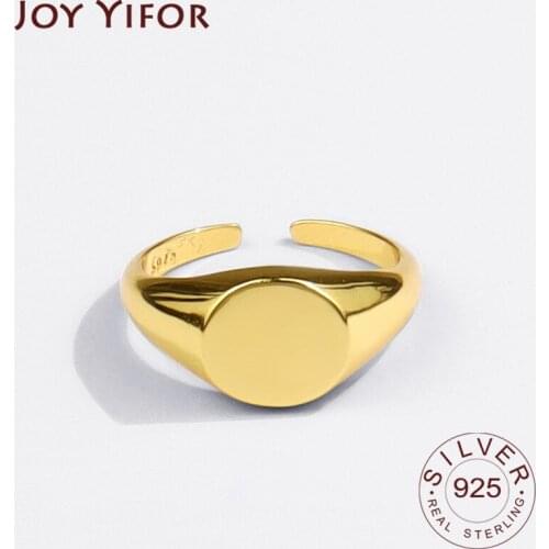 925 Sterling Silver Charming Irregular Chain Geometric Rings Gold Open Rings For Women Men Oval Surface Gifts Accessories