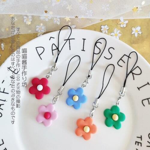 Korean Smart phone Strap Lanyards for iPhone Samsung Xiaomi Mobile Phone Strap Rope Cute Luxury Daisy Flower Decor Phone Charm