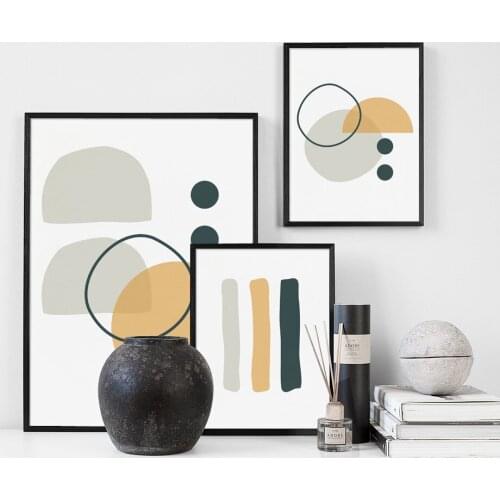 Circular Line Geometry Abstract Wall Art Canvas Painting Nordic Posters And Prints Wall Pictures For Living Room Bedroom Decor
