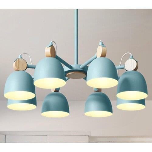 Nordic creative personality iron Art Chandelier living room bedroom post-modern simple LED color chandelier free shipping