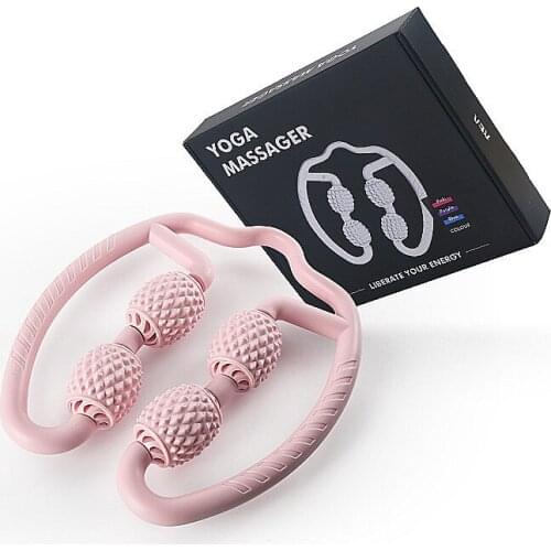 Massager Leg Muscle Relaxation Roller Ring Clamp Leg Massage Stick Yoga Body Shaping 5 Wheels Fitness Device for Sports Masage