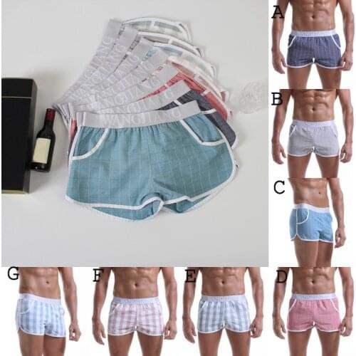 2019 Men shorts Mens sleepwear cotton breathable loose boxer shorts Mens underpants home shorts