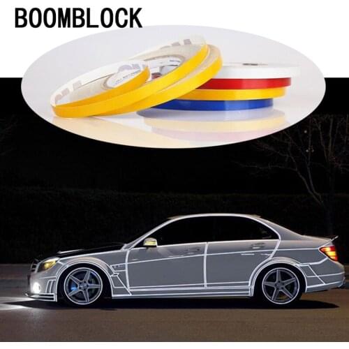 BOOMBLOCK 1*500cm Car Reflective Strip Body Tire Sticker For Bmw E46 E39 Audi A3 A6 C5 A4 B6 Mercedes W203 W211 Mini Cooper