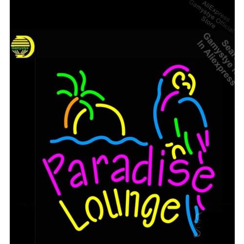 Neon Sign for Paradise Lounge Parrot Neon Bulb sign handcraft Real Glass outdoor lighting store Parrot Window Shopping Hall Sign