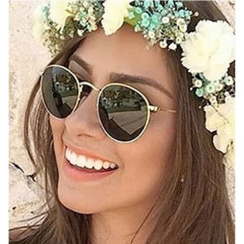 FEISHINI Strong Round Sunglasses Women Polarized Brand Designer Metal Fashion UVb Drive Glasses For Men Vintage Lens Mirror
