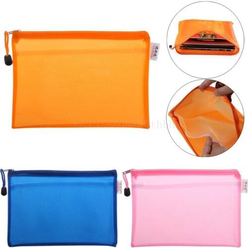 Portable Waterproof Simply Document Bag A5 Zipper File Pocket Storage Organizer for Office School Supplies