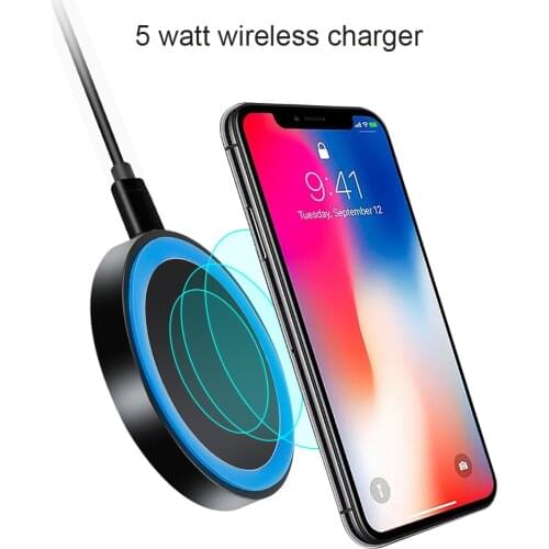 Portable 5W Fast Wireless Charger For iPhone X/XR/ 8 Plus Qi Quick Charging Pad For Samsung Galaxy S9/S9 Plus/S8 S7 /Note 8 7 5