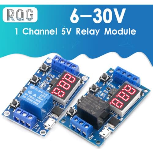 DC 6-30V Support Micro USB 5V LED Display Automation Cycle Delay Timer Control Off Switch Delay Time Relay 6V 9V 12V 24V