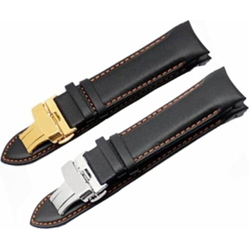 Genuine Leather 22MM 23MM 24MM Butterfly Buckle Watchband For Tissot For T035 Watch Band Straps And Tool