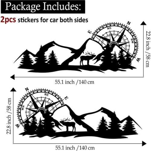 Universal Big Car Decals Vinyl Stickers For Side Body Door Large RV Decals Tree Deer Auto Decal Stickers Truck Racing SUV Boat