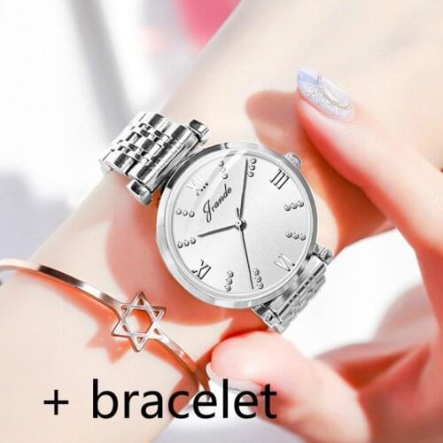 Top Brand Fashion Stainless Steel Belt Quartz Womens Watch New Style Retro Simple Waterproof Womens Wristwatch 2021