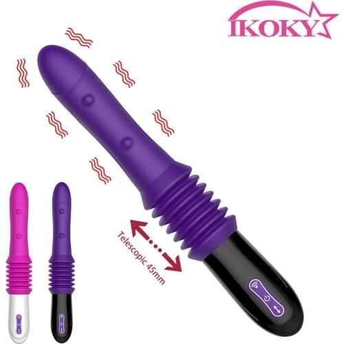 IKOKY Stretching Massager Dildo Vibrator Sex Machine Female Masturbation Sex Toys for Women G-spot Automatic Adult Products