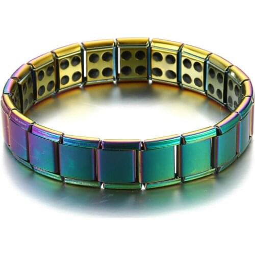 Women Jewelry Discolor Elasticity Elastic Energy Sports Magnetic Germanium Italian Charm Bracelet Fashion Stainless Steel ST4