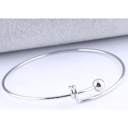 2pcs Stainless Steel String Bracelet Findings Diy Bezel Blank Bangles For Jewelry Making Supplies 64x68mm