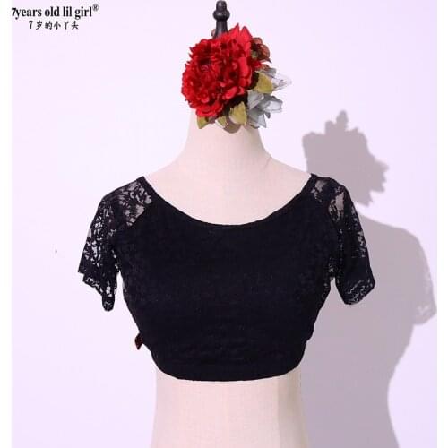 2021 Tribal Belly Dance Bolero Lace Top Short Sleeves Women Sexy Female Clothes LSD01