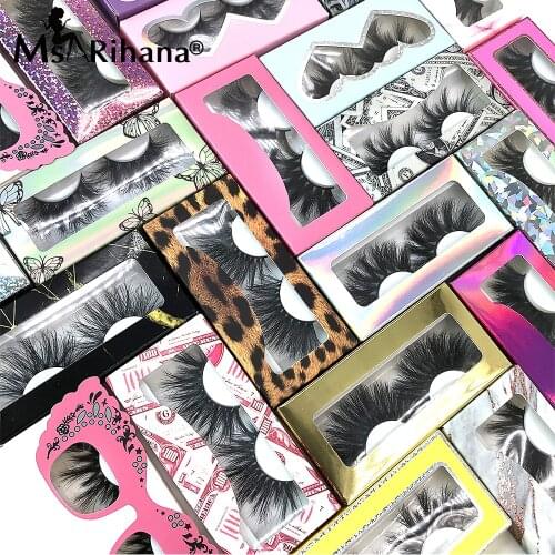 5/10/20/30 Pairs Fluffy 25 MM Mink Eyelashes Box Package Wholesale Dramatic Natural 5D Fake Lashes Multicolor Case Vendor Makeup