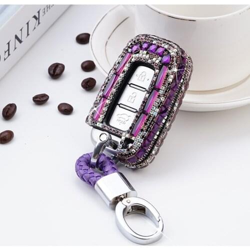Diamond Car Key Case Cover For Hyundai Solaris HB20 Veloster SR IX35 Accent Elantra i30 KIA RIO K2 K3 Sportage Protection Shell