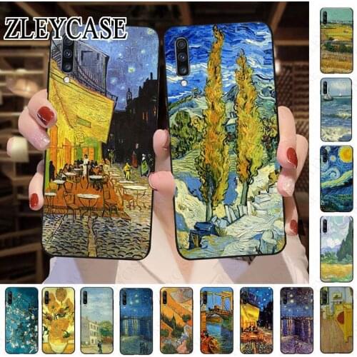 Starry Night Van Gogh oil painting Soft Phone Case For Samsung Galaxy A50 A10 A20 A20E A20S A30S A40 A51 A70 A30 A6 A7 A8 COVER