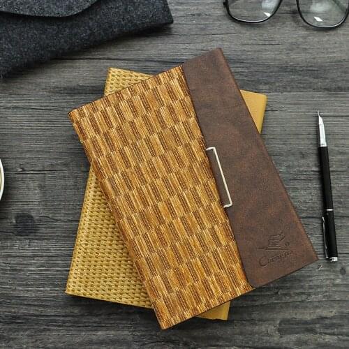 Cheng Jia Vintage Notebook Logo Embossed Pu leather cover Planner Office Daily Travelers Journals Spiral Business Notebooks