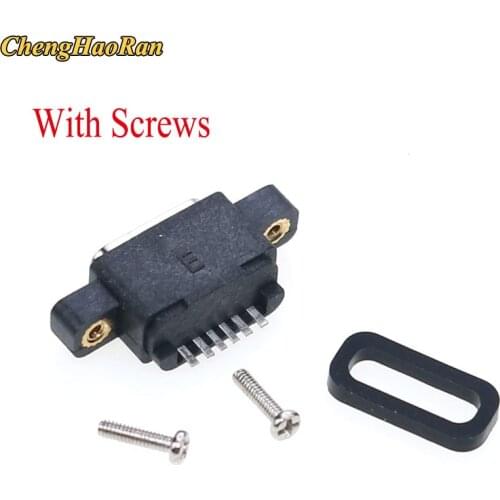 ChengHaoRan Type-C USB 3.1 6Pin Female SMD DIP Connector With Screw Hole For DIY PCB Design High Current Fast Charging Port
