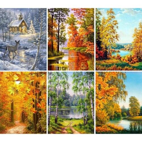 Home Decoration Scenery 5D DIY Diamond Painting Rhinestone Picture Full Diamond Embroidery Mosaic Beaded Cross Stitch Kit Gift