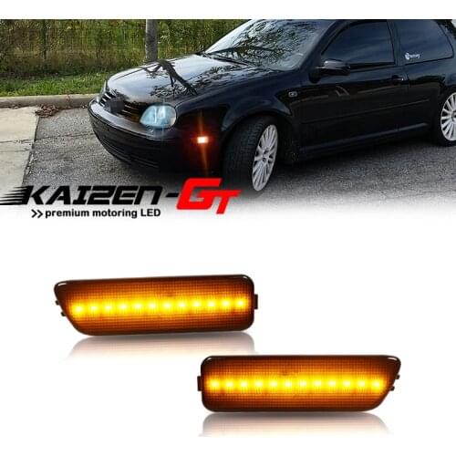 Smoked Lens Amber LED Car Front Sidemarker Lights For Volkswagen MKIV Golf MK4 GTI/R32 Gen4 Jetta Cabrio Fender Signal Light 12V