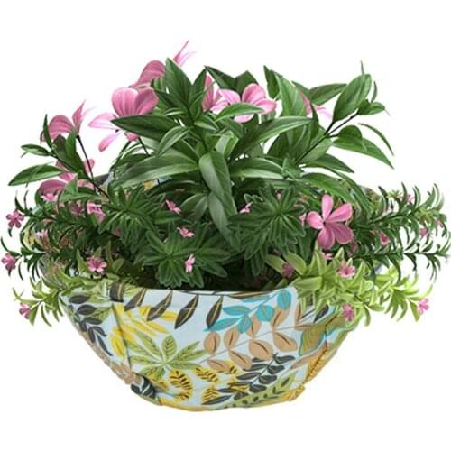 Natural Fibre Plants Pot with Linen Wrapped Decorative Coconut Flower Pot Hanging Basket for Garden Home Bar 10/12/14in HFing